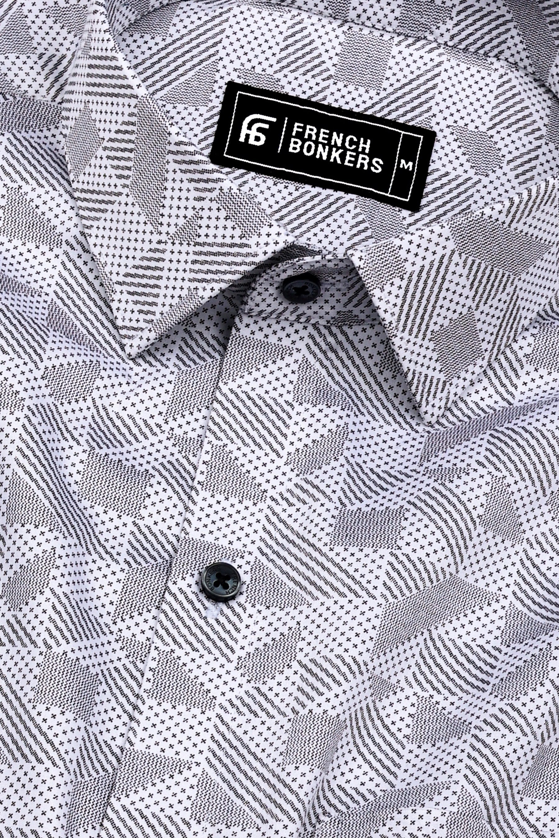 Magic Black With White Printed Cotton Shirt