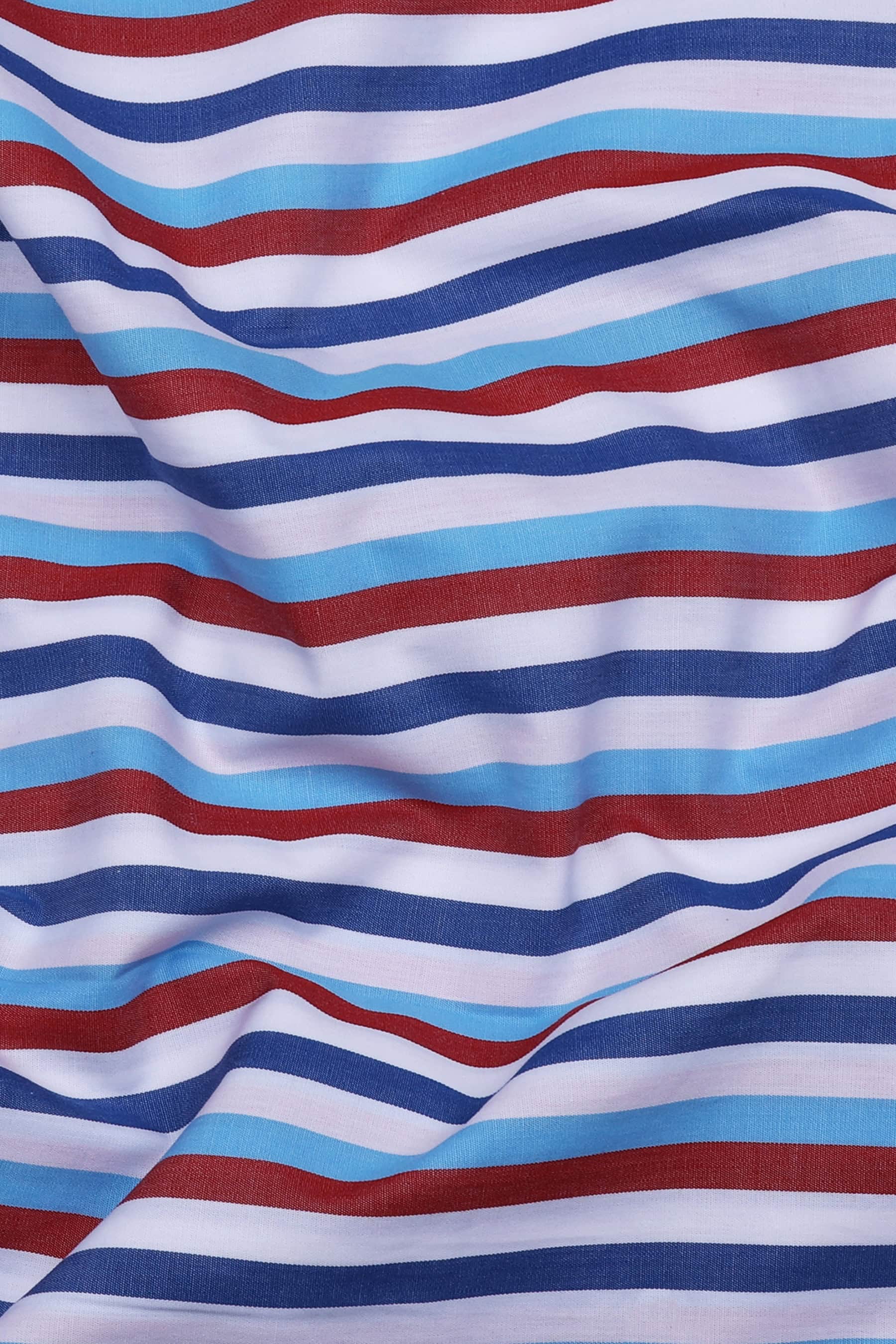 Rivon Multicolor Stripe Poplin Cotton Shirt