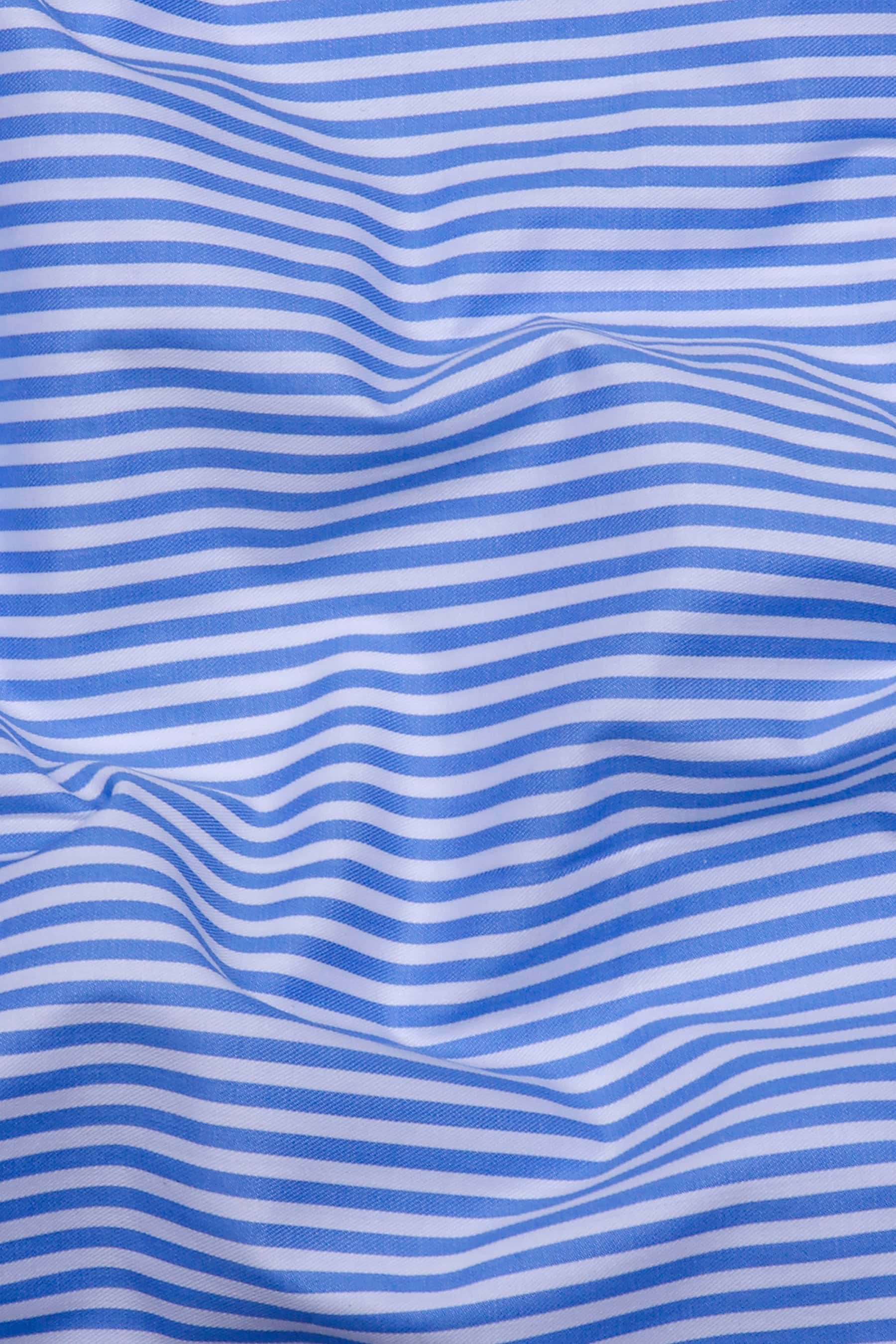 Gem Blue Twill Stripe Premium Giza Shirt