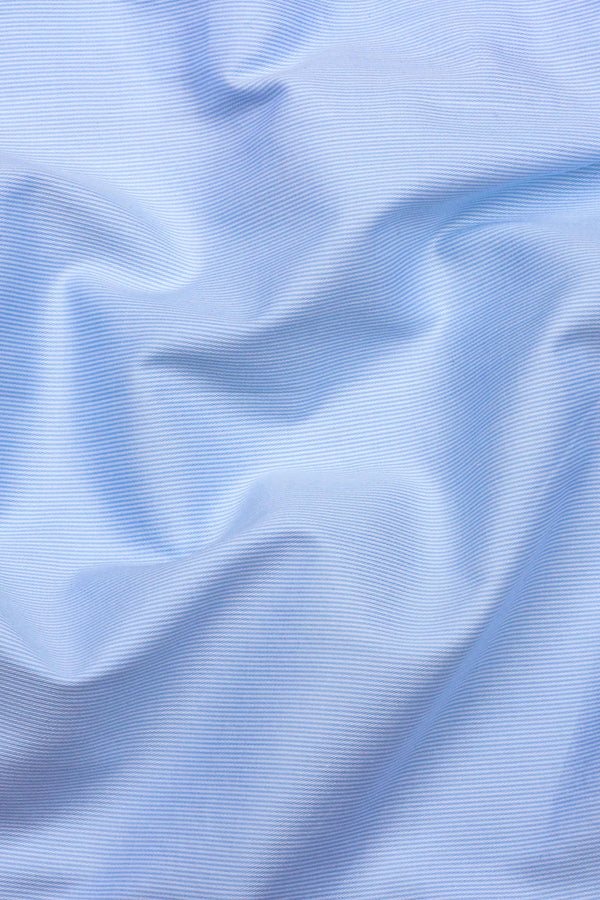 Vionel Sky Blue Pencil Stripe Cotton Formal Shirt