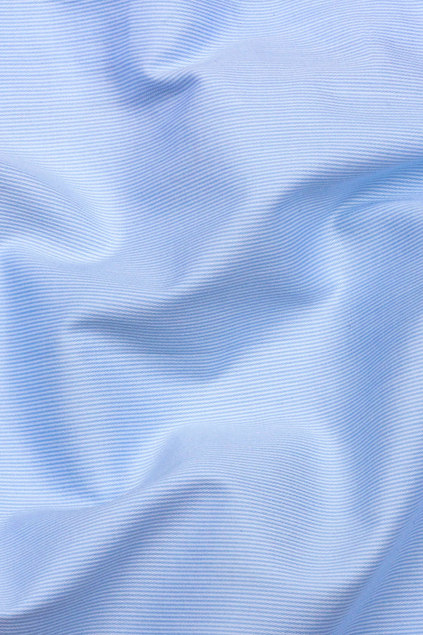 Vionel Sky Blue Pencil Stripe Cotton Formal Shirt
