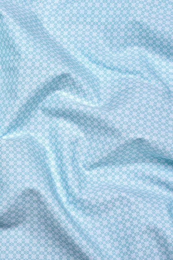 Light Sea Green Printed Cotton Shirt