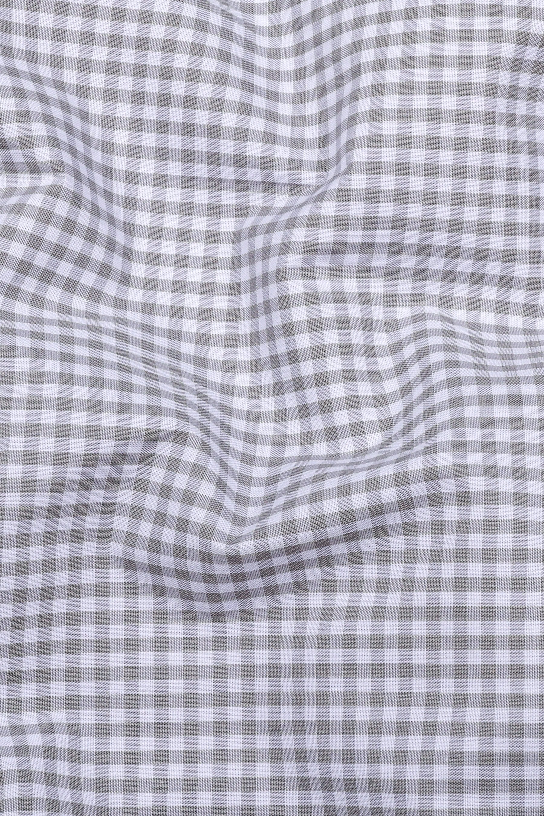 Costa Grey With White Check Cotton Shirt