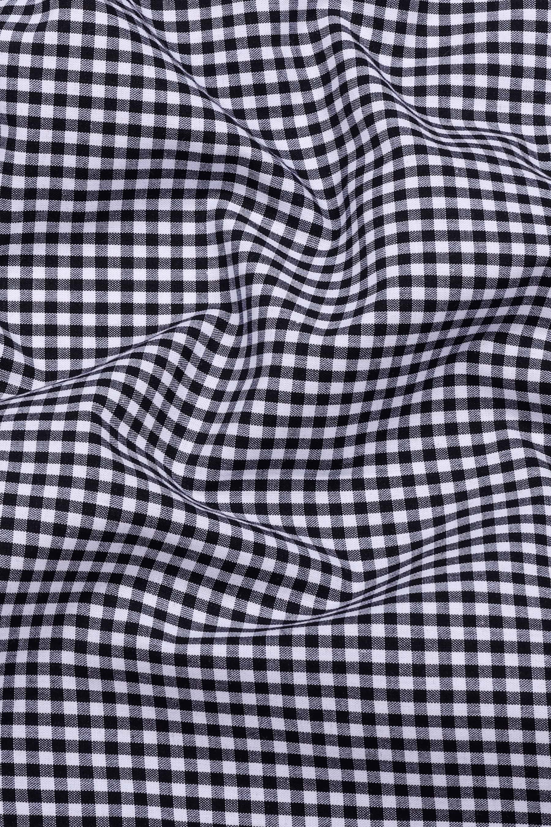 Costa Black With White Check Cotton Shirt