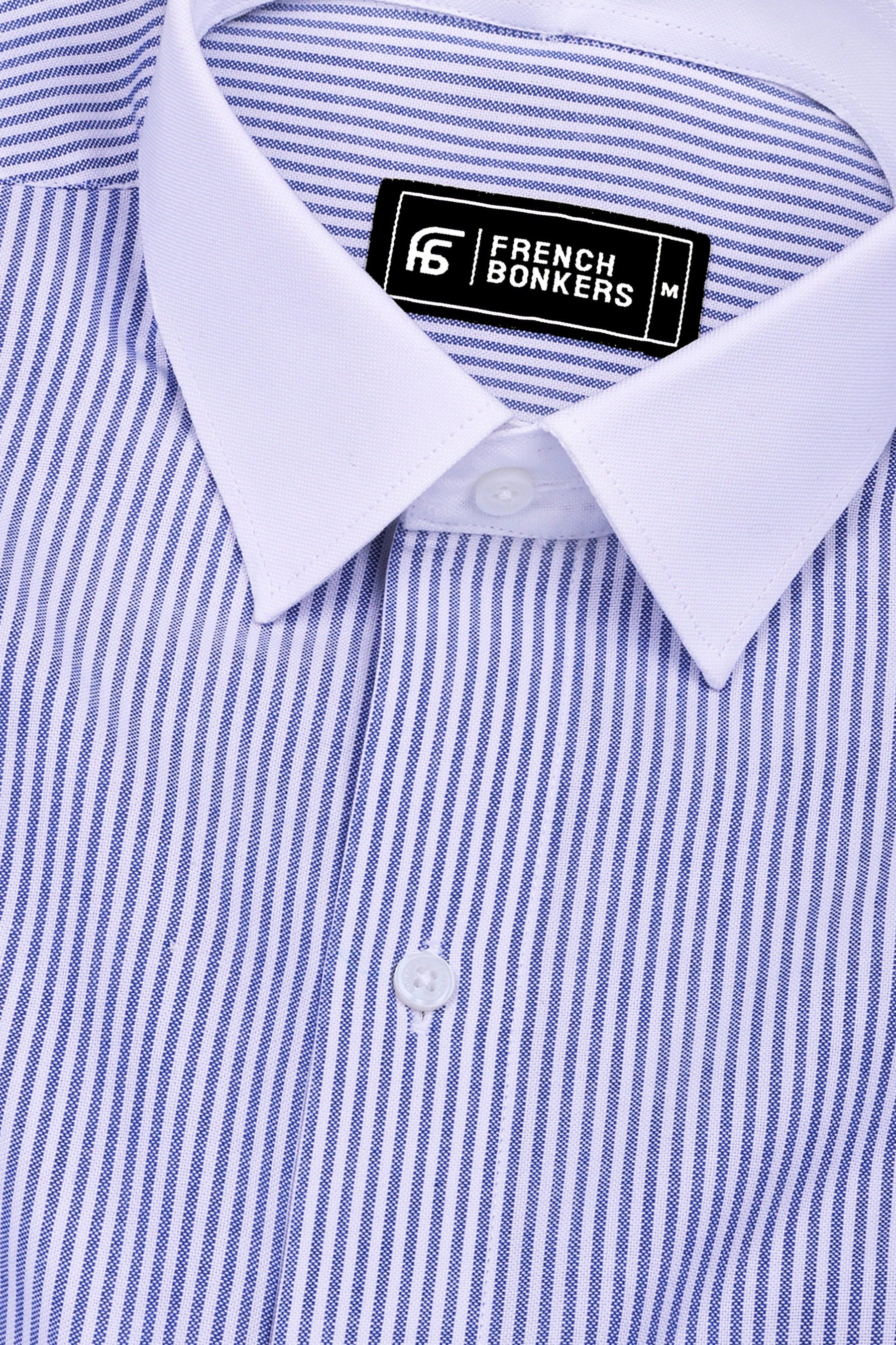 Ravine Blue with white oxford stripe shirt