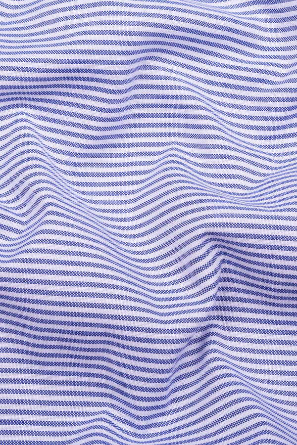 Ravine Blue with white oxford stripe shirt