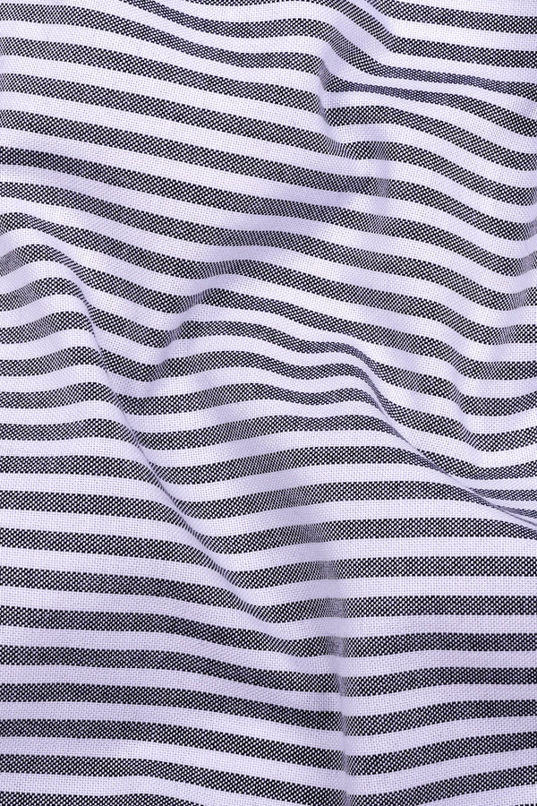 Gryson Grey With White Stripe Oxford Cotton Shirt