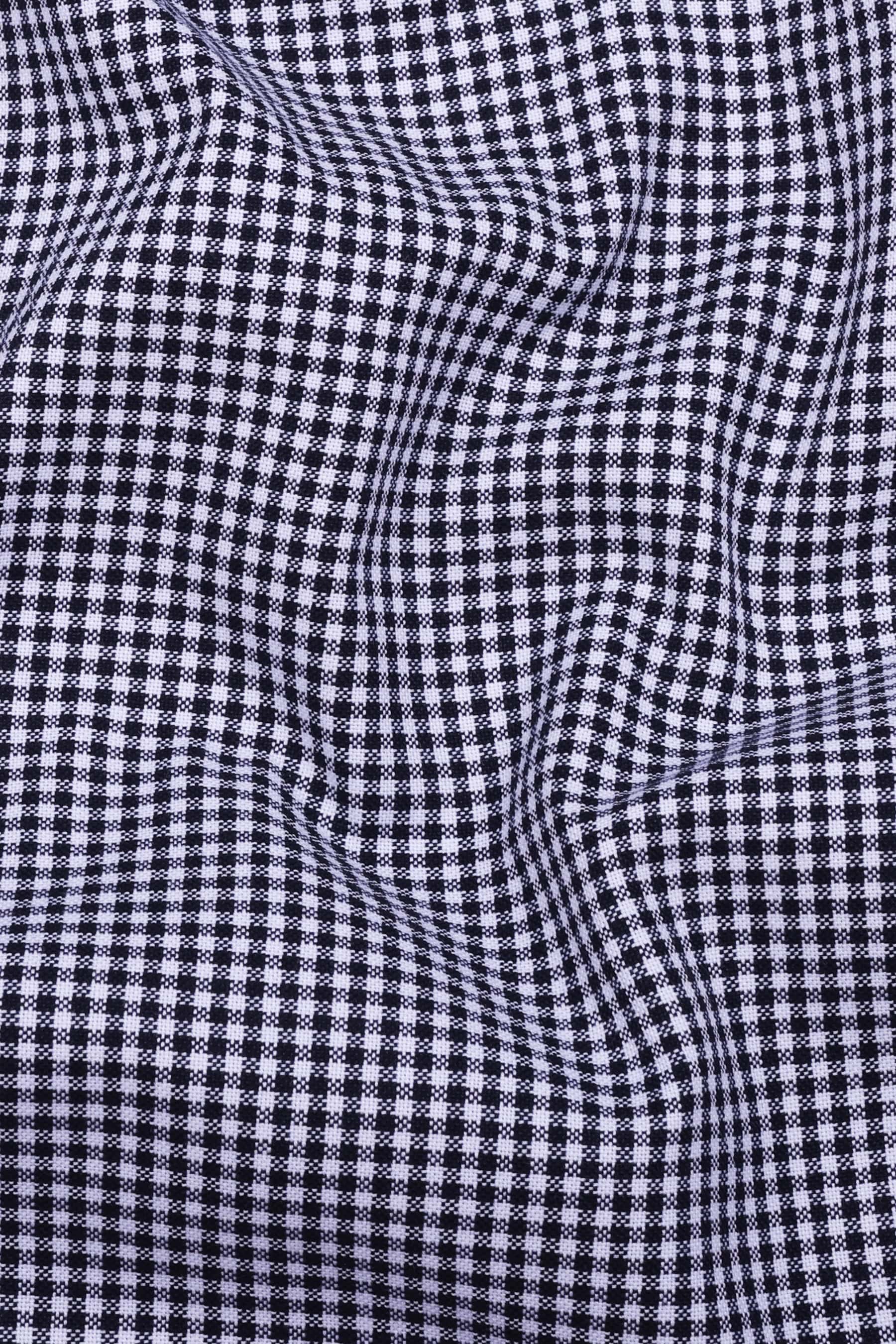 Frozix Black With White Check Oxford Cotton Shirt