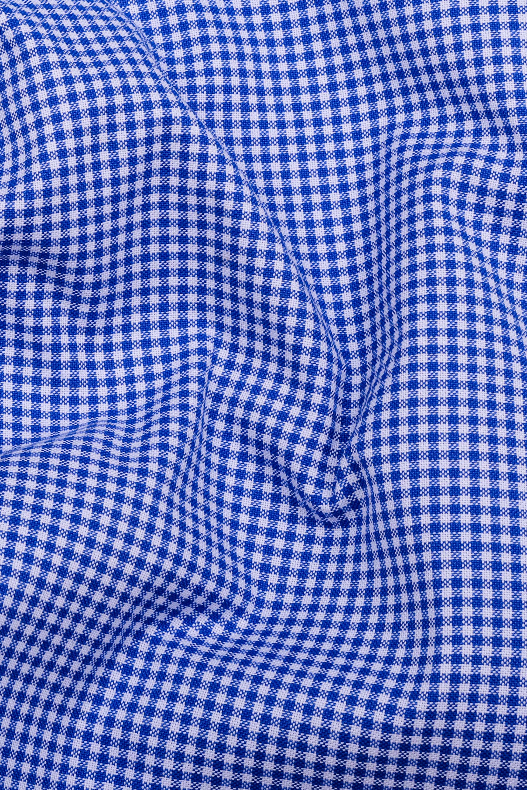 Frozix Blue With White Check Oxford Cotton Shirt